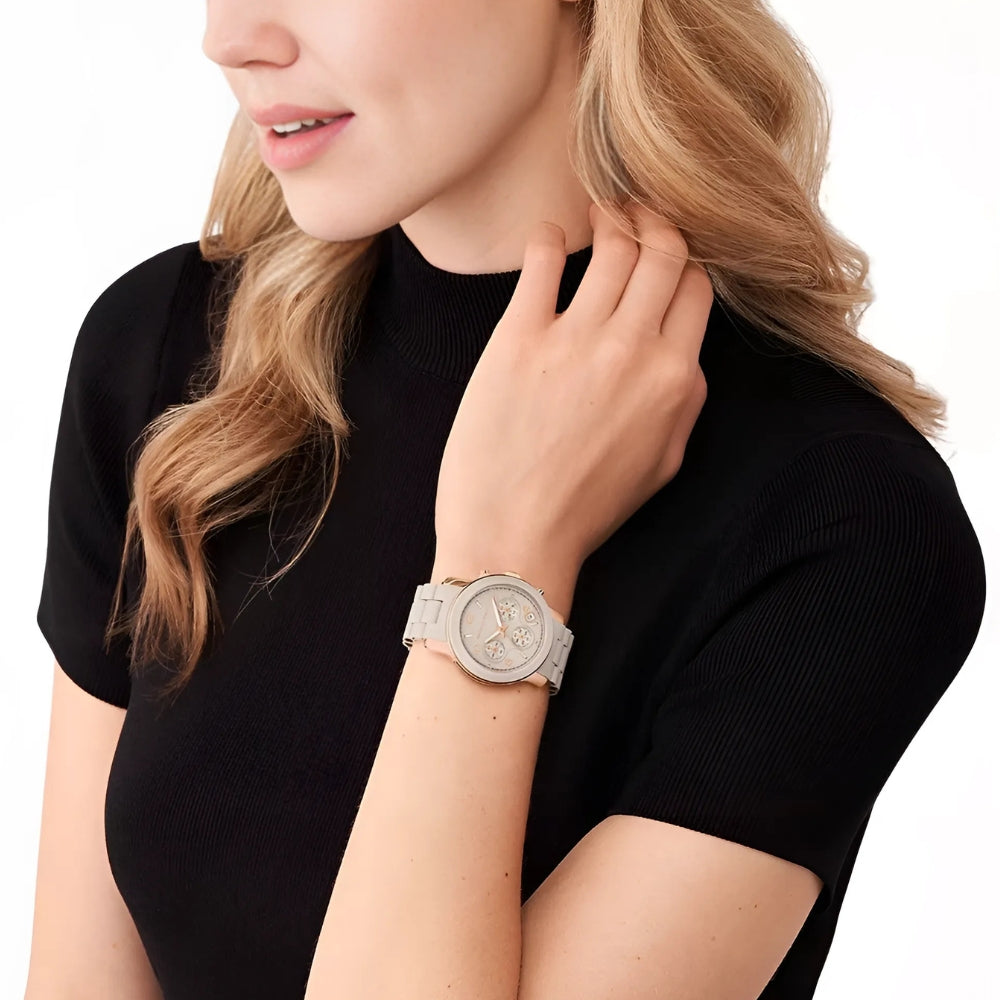 Michael Kors Runway Chronograph Rose Gold-Tone Ladies Watch | MK7386