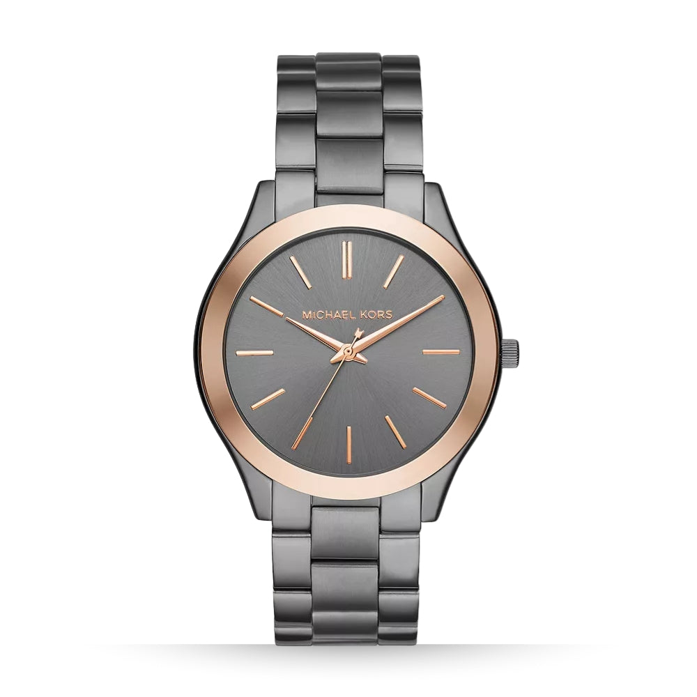 Michael Kors Men's Slim Runway Gunmetal Three-Hand Watch | MK8576