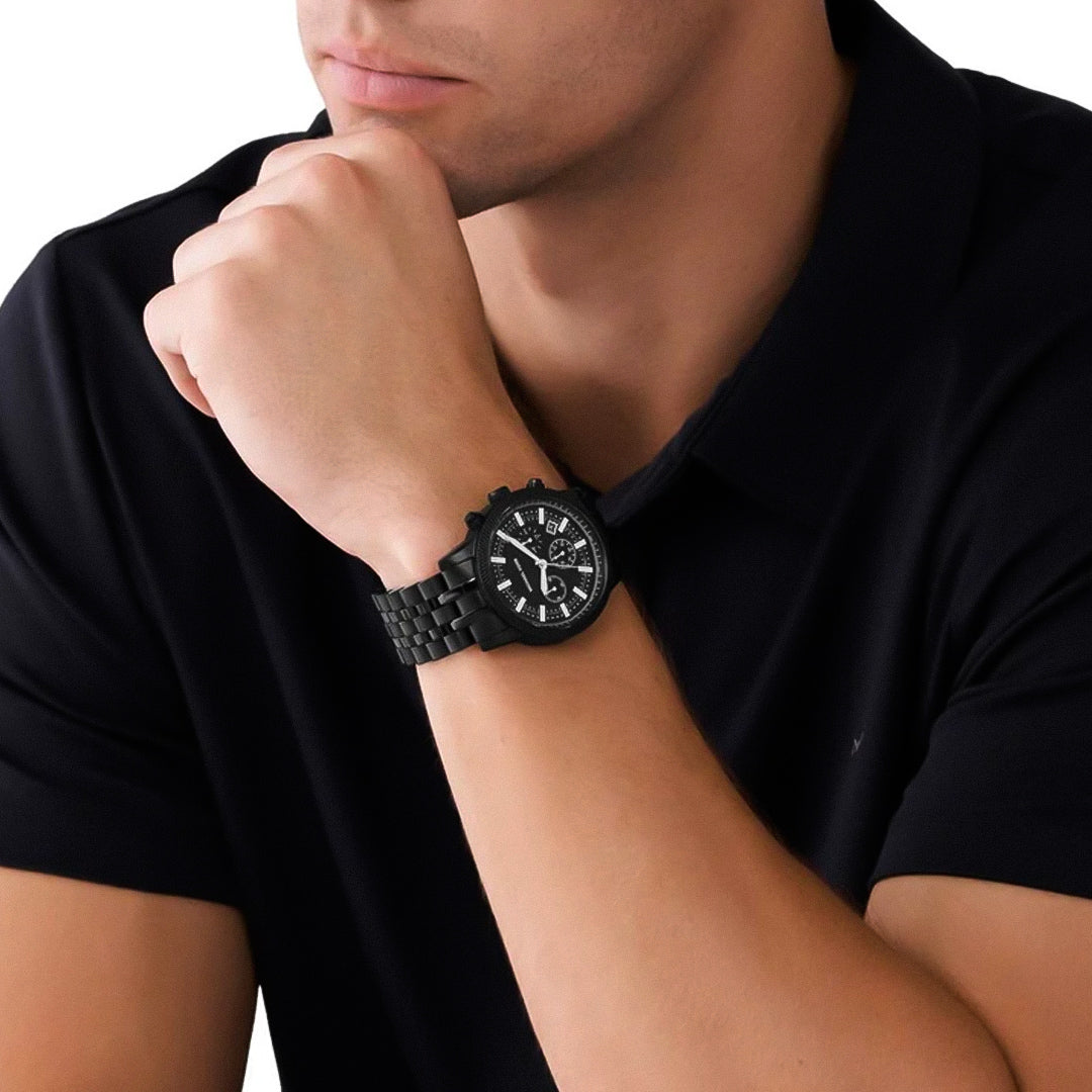 Michael Kors Hutton Chronograph Black Dial Men's Watch | MK9089