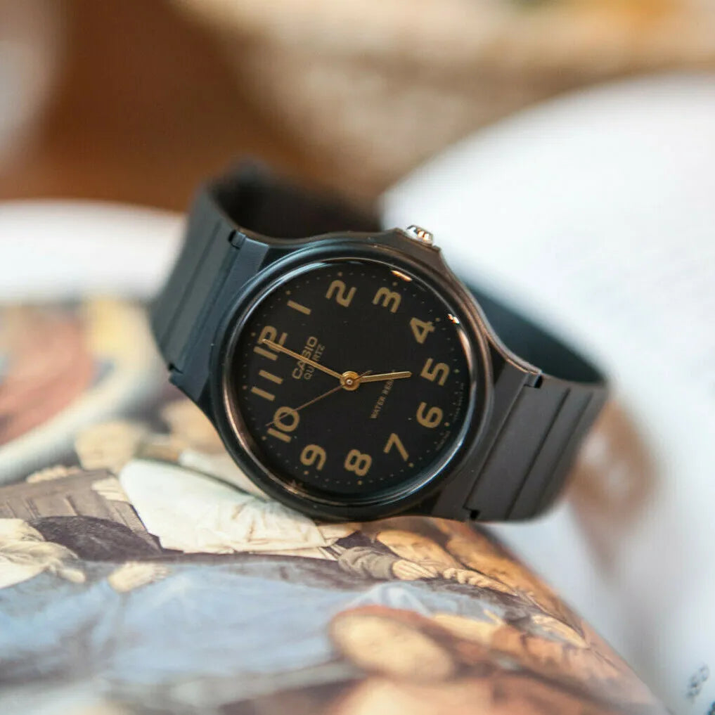 Casio Analogue Black Dial Resin Strap Unisex Watch| MQ-24-1B2LDF