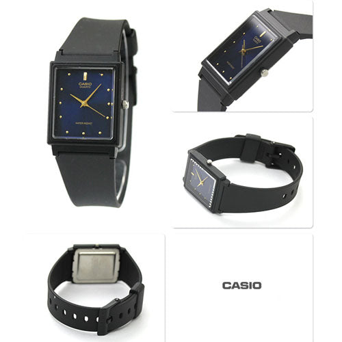 Casio Rectangular Analogue Blue Dial Resin Strap Unisex Watch| MQ-38-2ADF