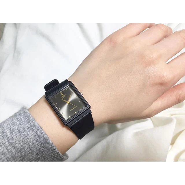 Casio Rectangular Analogue White Grey Resin Strap Unisex Watch| MQ-38-8ADF