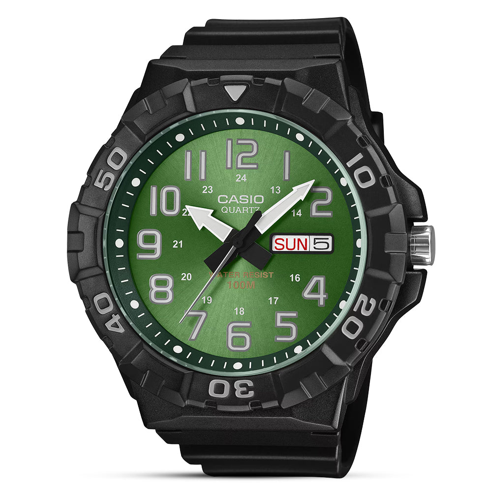 Casio Sports Digital Green Dial Resin Strap Watch| MRW-210H-3BVDF