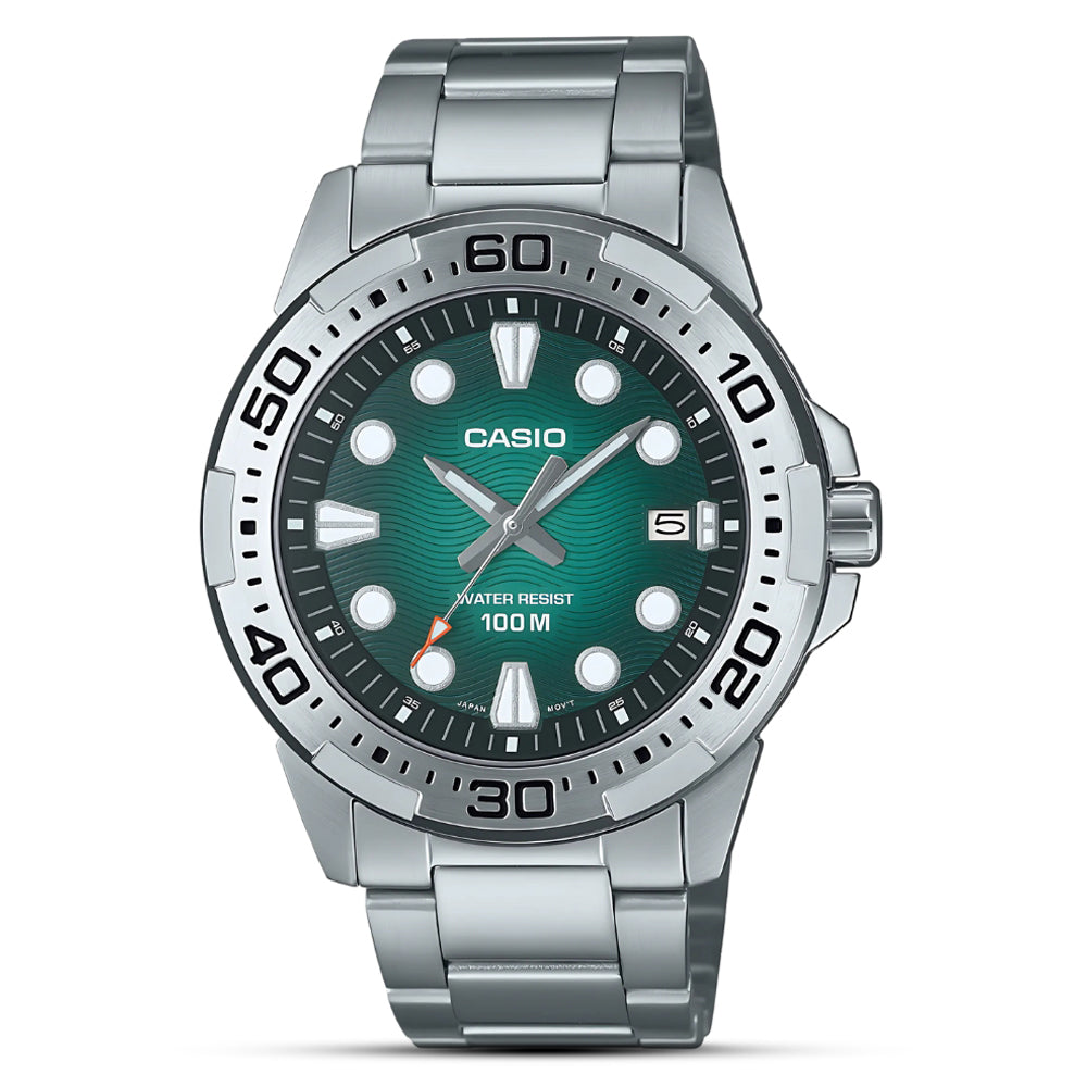 Casio Enticer Marine Green Dial Men's Watch | MTD-140D-3AVDF