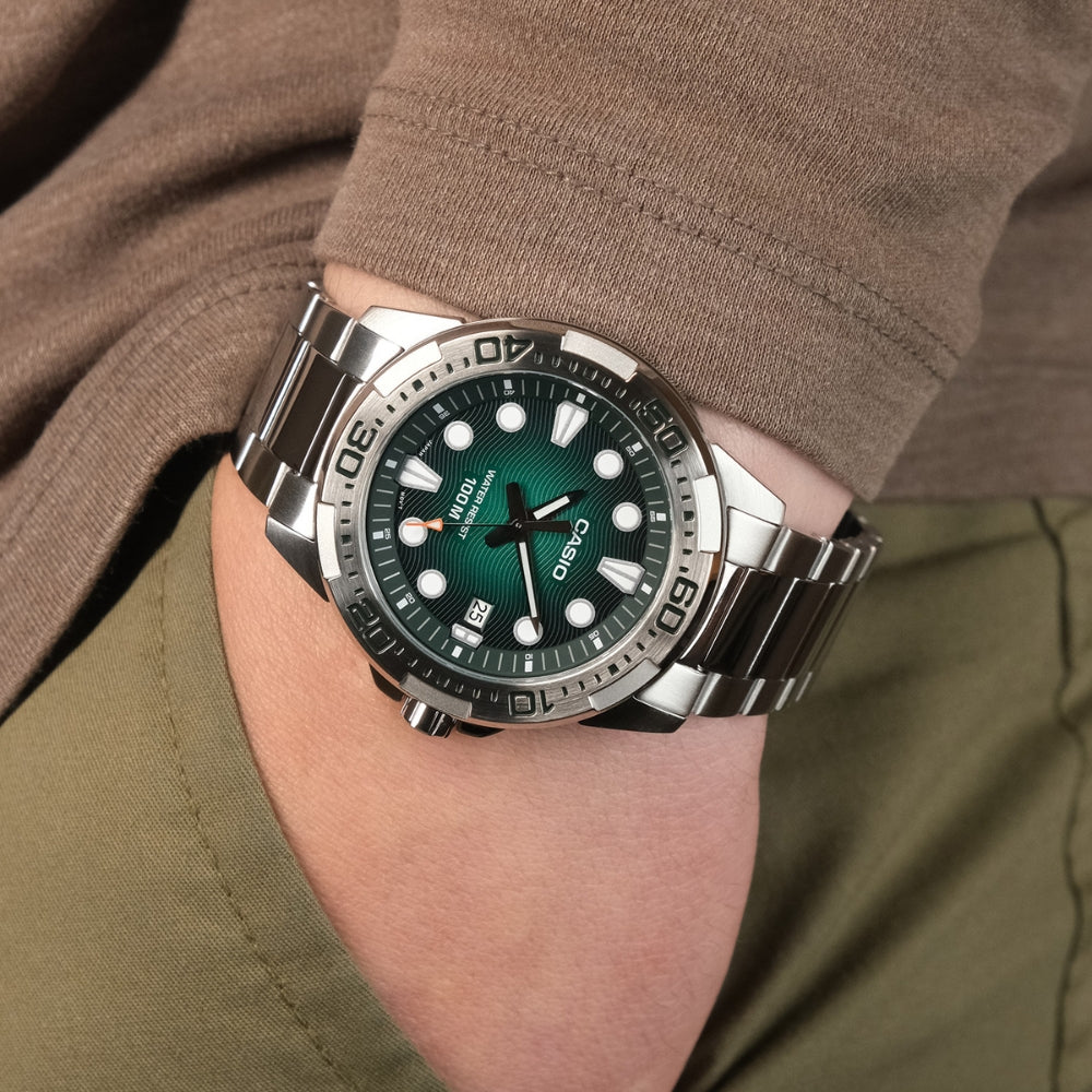 Casio Enticer Marine Green Dial Men's Watch | MTD-140D-3AVDF