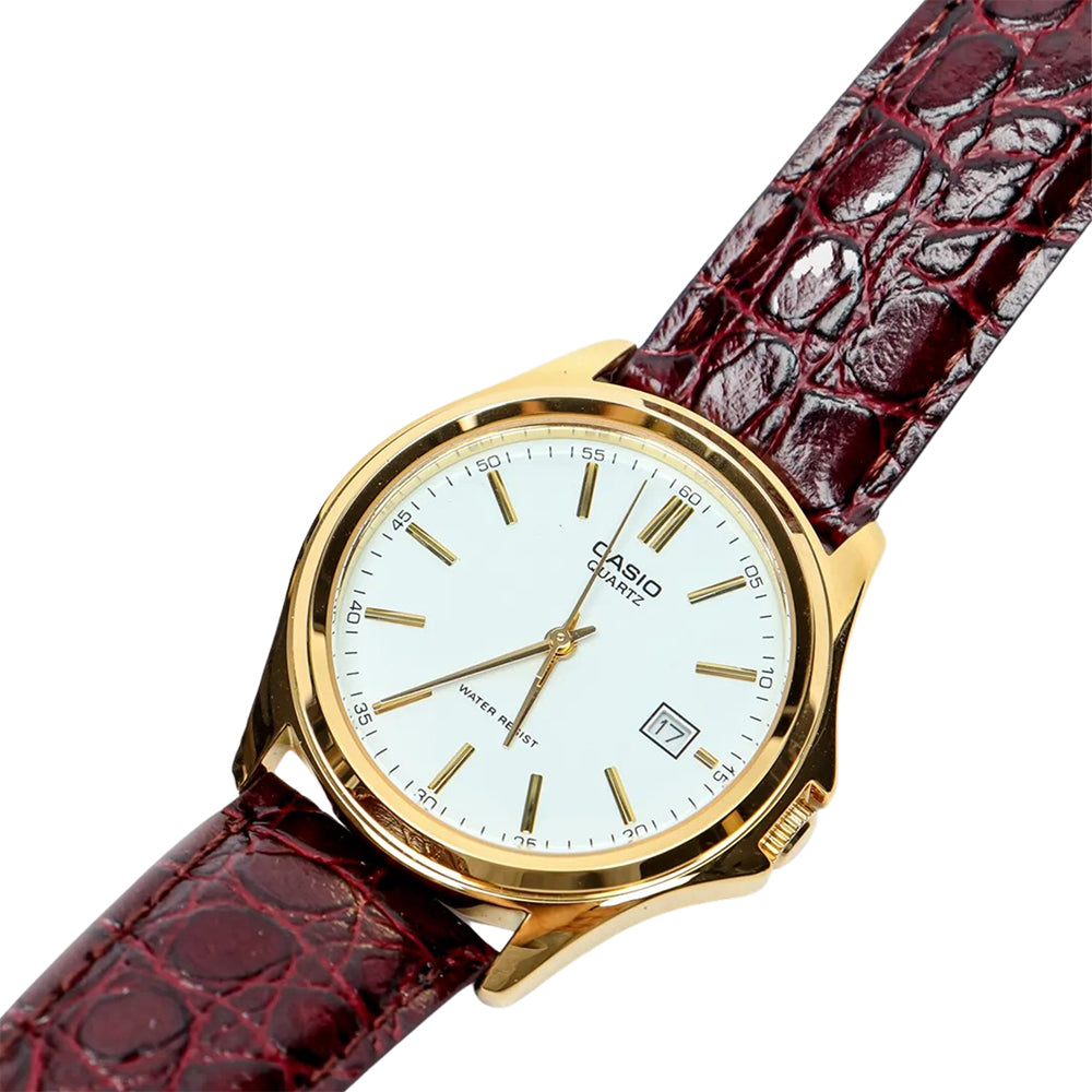 Casio Enticer White Dial Leather Strap Watch | MTP-1183Q-7ADF