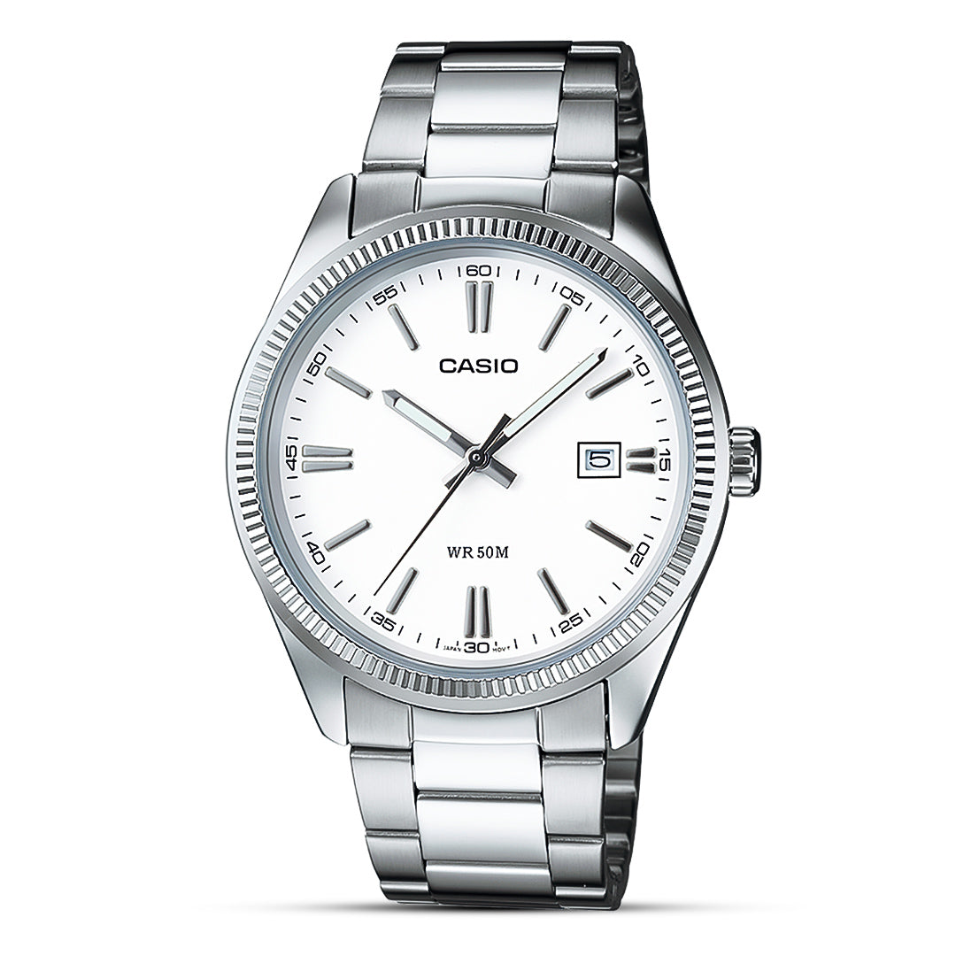 Casio Enticer Date White Dial Men's Watch | MTP-1302D-7A1VDF