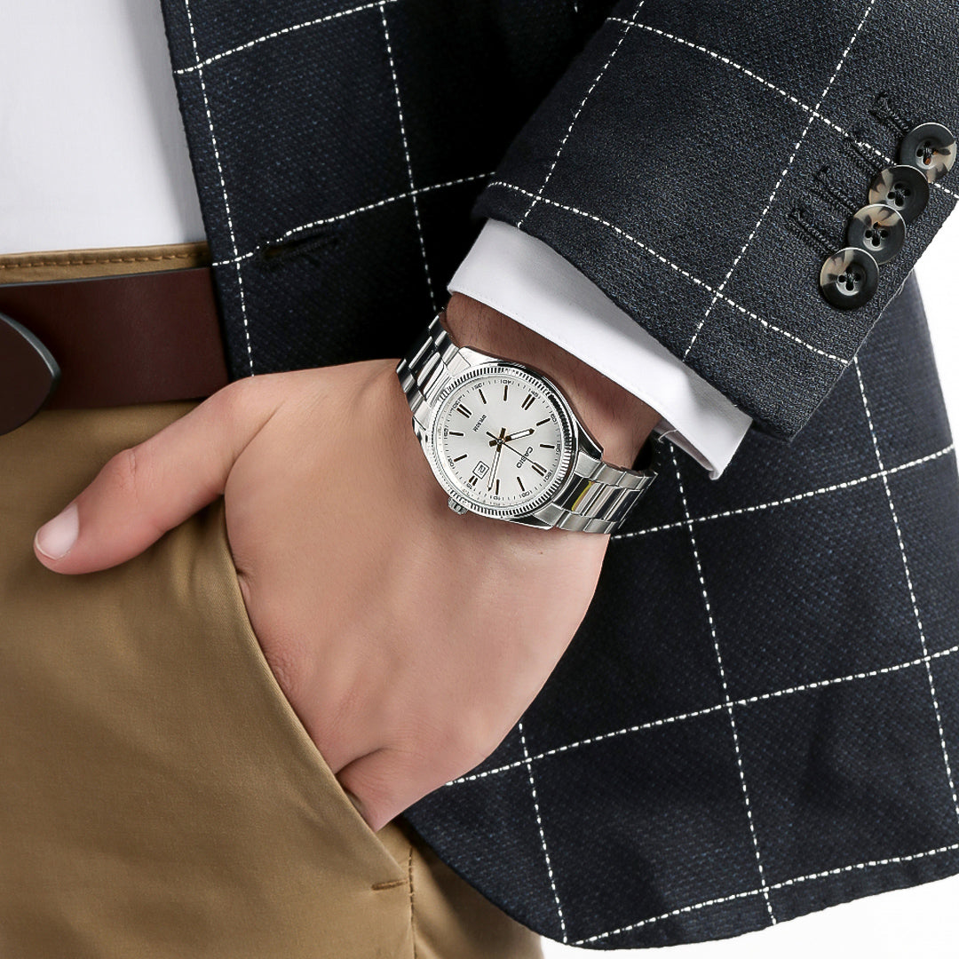 Casio Enticer Date White Dial Men's Watch | MTP-1302D-7A1VDF