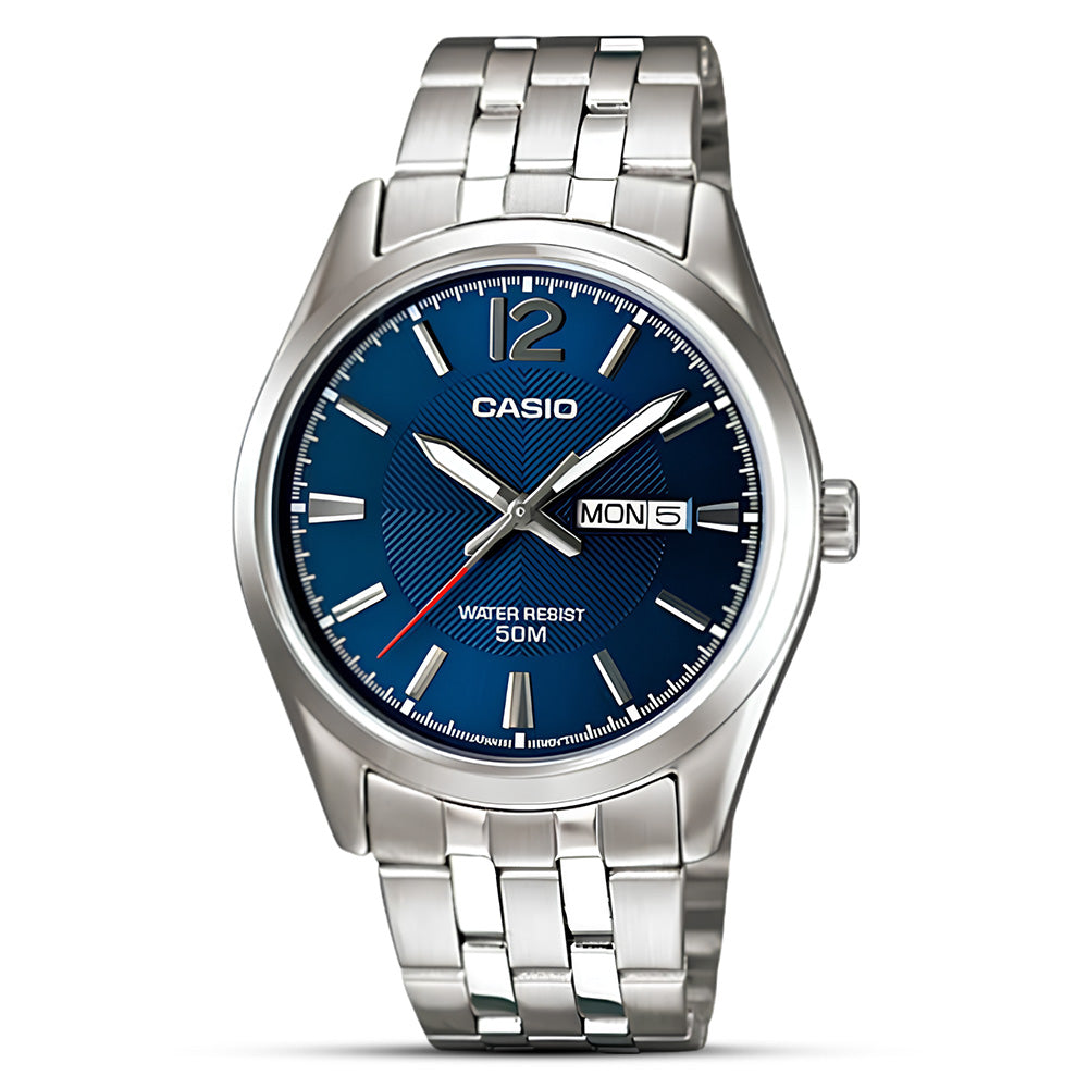Casio Enticer Day Date Chain Watch | MTP-1335D-2AV