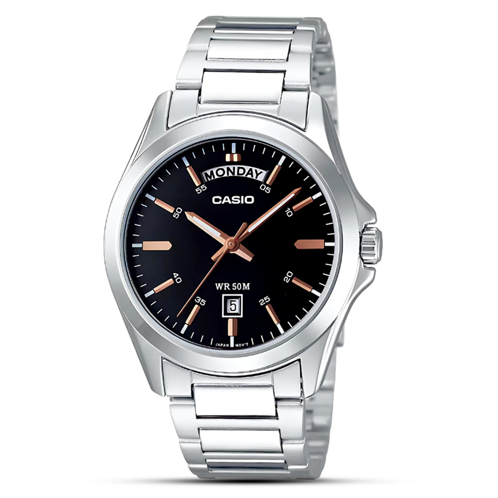 CASIO ENTICER BLACK DIAL MENS WATCH MTP-1370D-1A2VDF