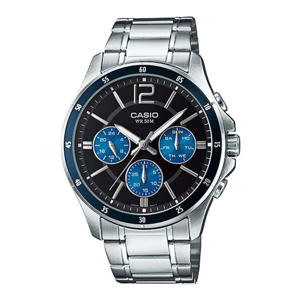 Casio enticer black 2025 dial men's watch
