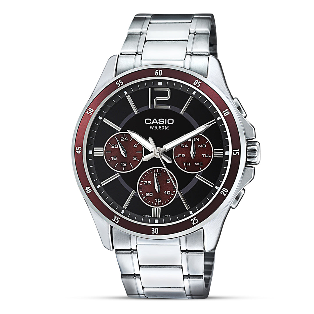 Casio Enticer Black Chronograph Men's Watch| MTP-1374D-5AVDF