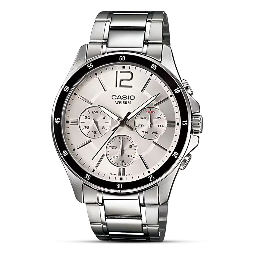 Casio Enticer Multifunction Silver Dial Men's Watch | MTP-1374D-7AVDF