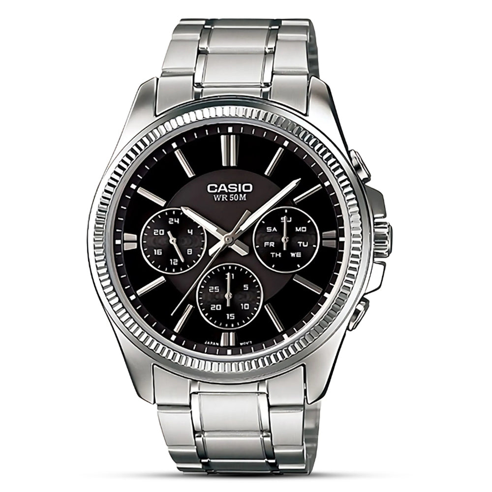 Casio Enticer Multifunctional Black Dial Men's Watch | MTP-1375D-1AVDF