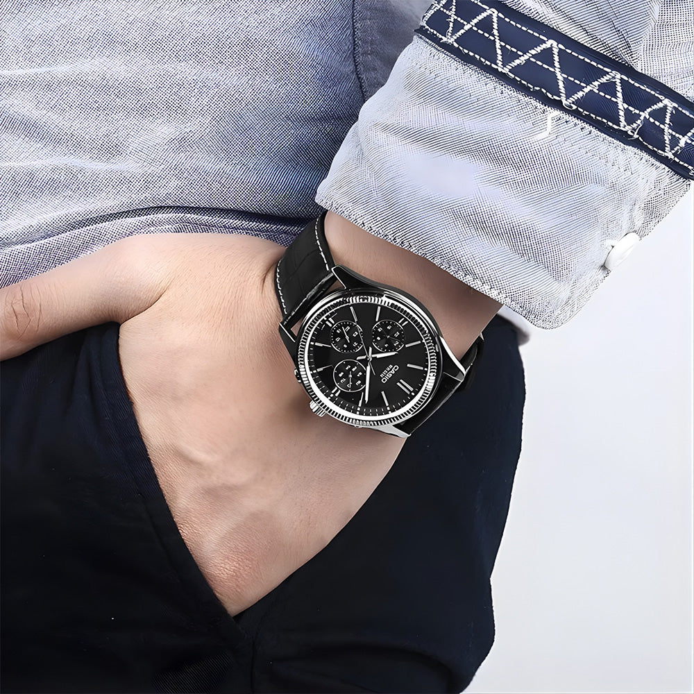 Casio Enticer Black Dial Leather Strap Men's Watch | MTP-1375L-1AVDF