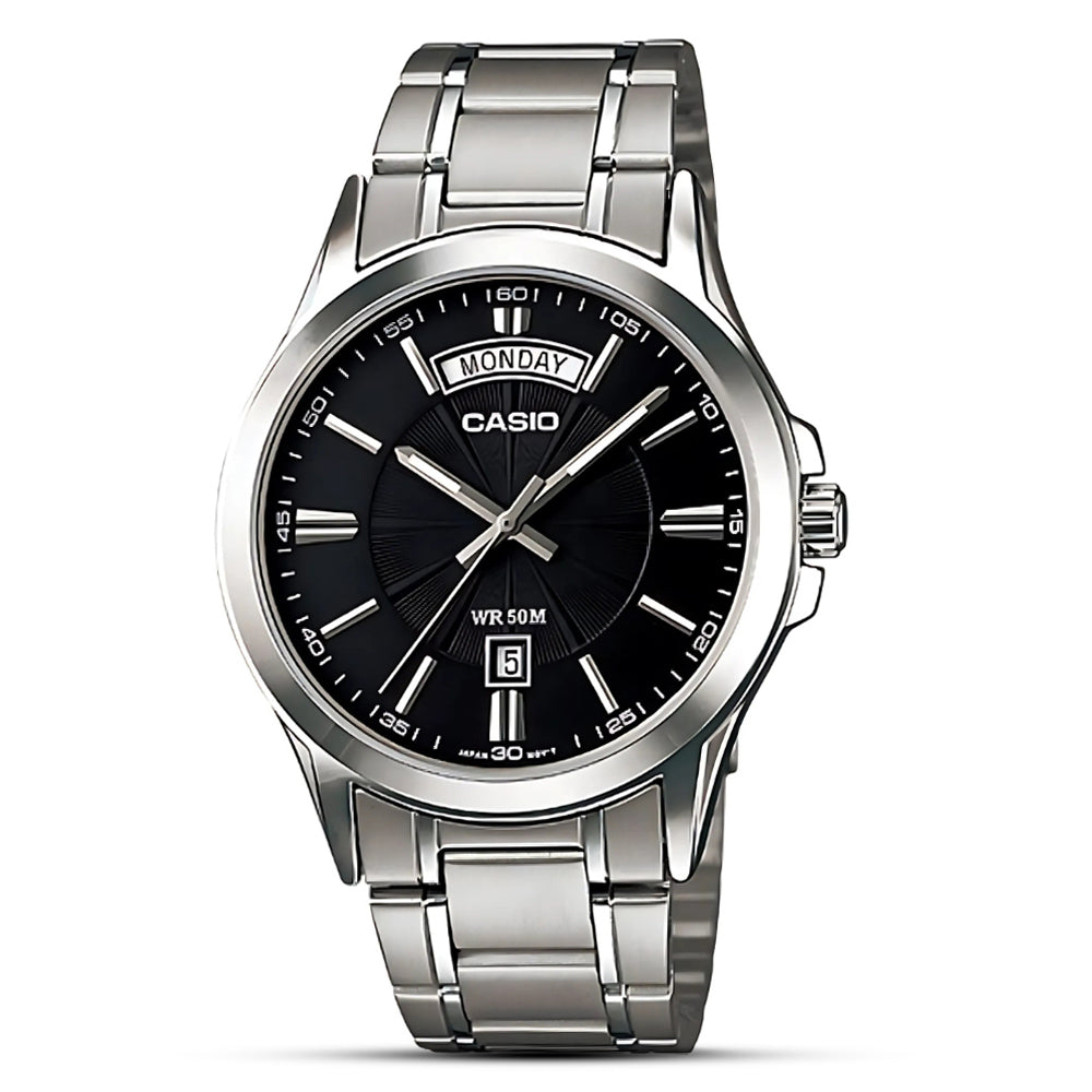 CASIO ENTICER Ion Plated Black Dial Men's Watch| MTP-1381D-1AVDF