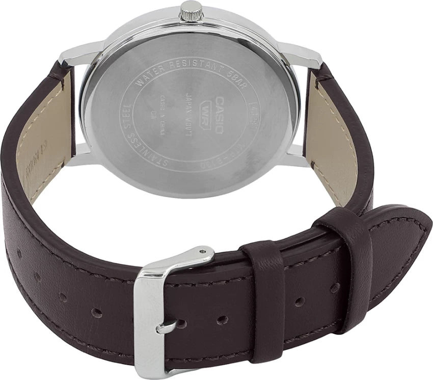 Casio Open Heart Blue Dial Leather Men's Watch | MTP-B130L-2AVDF