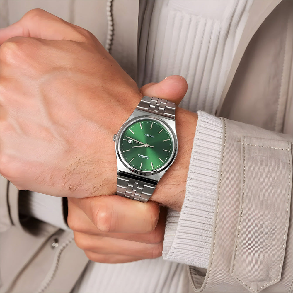 Casio Vintage Green Dial Bracelet Men's Watch MTP-B145D-3AVDF