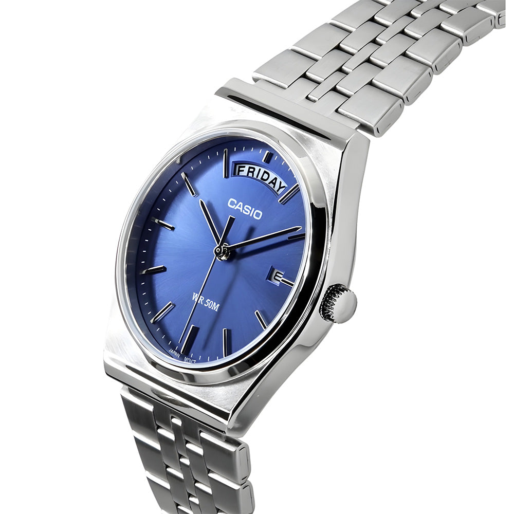 CASIO STANDARD BLUE DUAL TIME MENS WATCH MTP-B146D-2AVDF