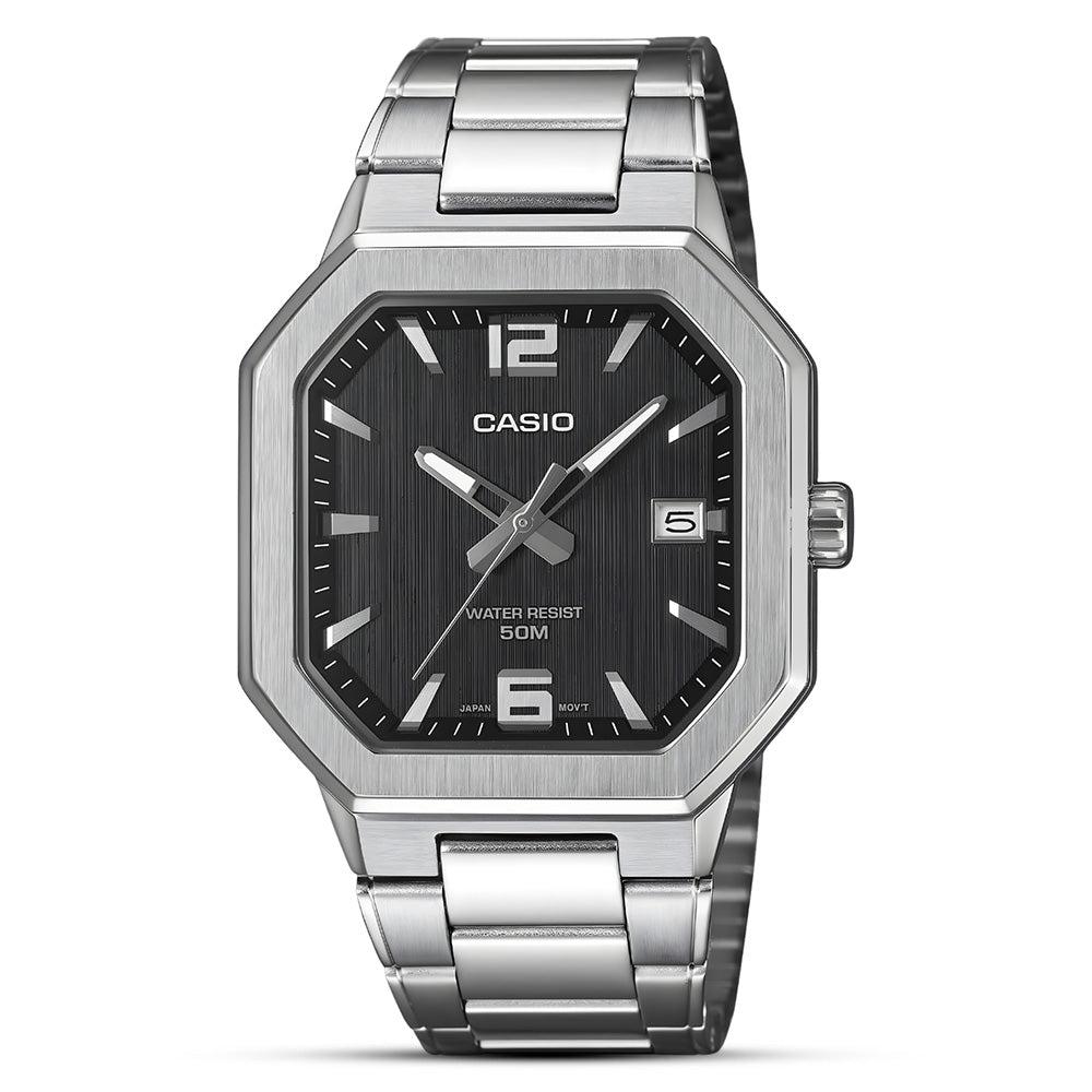 Casio Octagonal Shape Black Dial Men's Watch | MTP-B195D-1AVDF