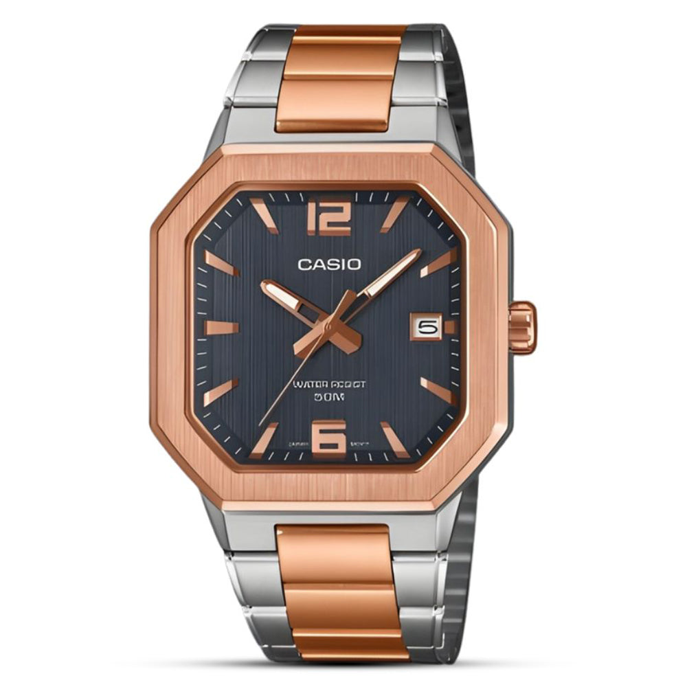 Casio Octagonal Shape Blue Dial Men's Watch | MTP-B195RG-2AVDF