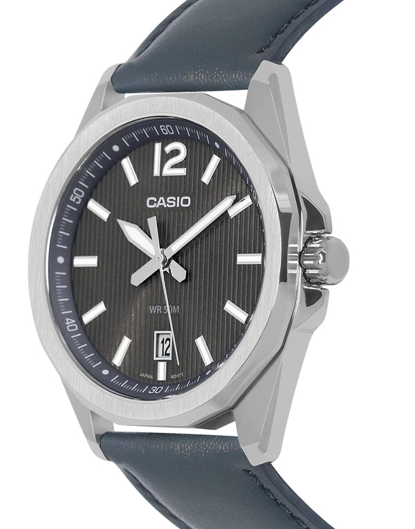 Casio Enticer Grey Dial Leather Strap Mens Watch MTP-E725L-8AVDF