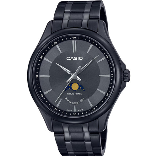 Casio Moon Phase Black Dial Watch For Men MTP M100B 1AVDF