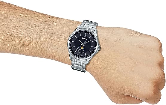 Casio Moon Phase Stainless Steel Men's Watch MTP-M100D-1AVDF