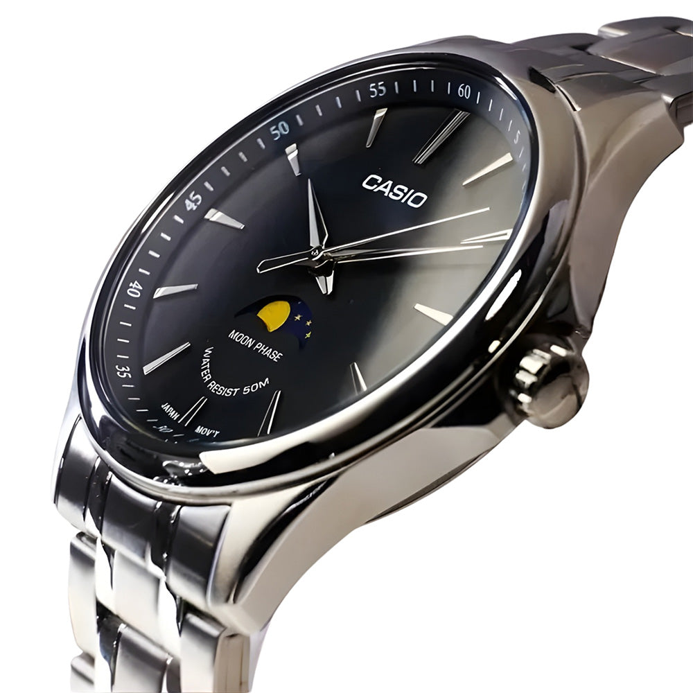 Casio Moon Phase Black Dial Men's Watch | MTP-M110D-1AVDF