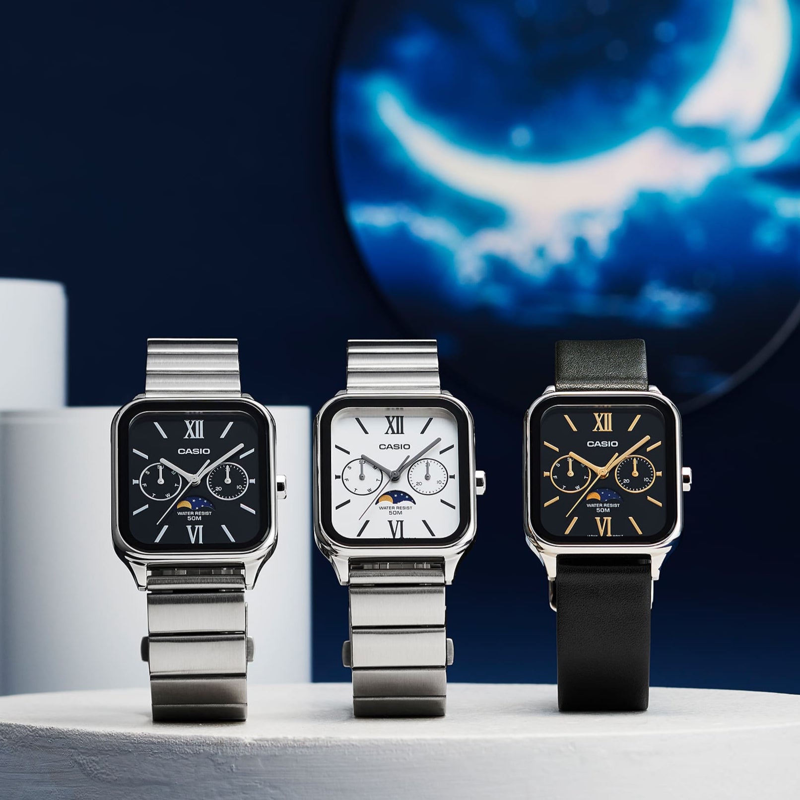 Casio Moon Phase White Dial Men's Watch | MTP-M305D