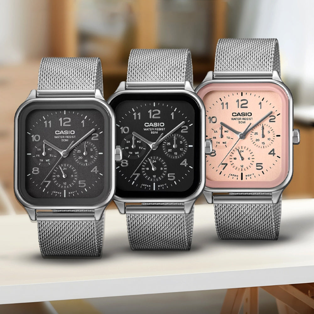 Casio Grey Square Dial Mesh Chain Strap Men's Watch MTP-M306M-8AVDF