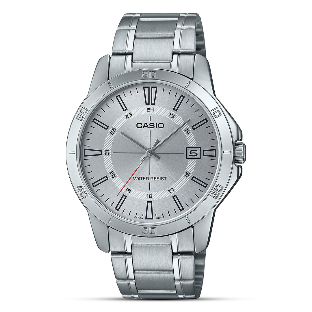 Casio Enticer Silver Dial Stainless Steel Watch | MTP-V004D-7CUDF