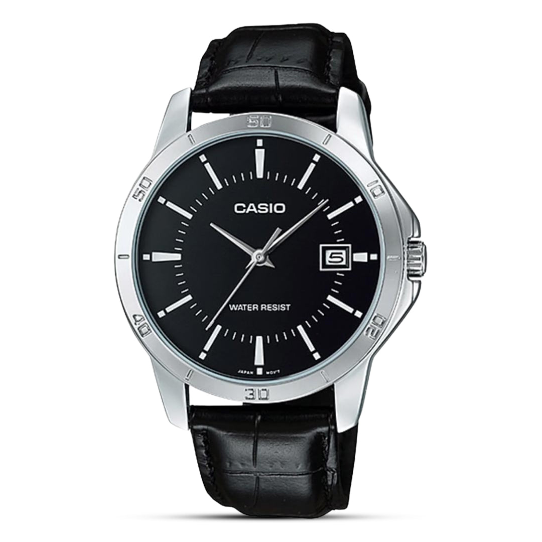 Casio Black Belt Analog Watch | MTP-V004L-1AUDF