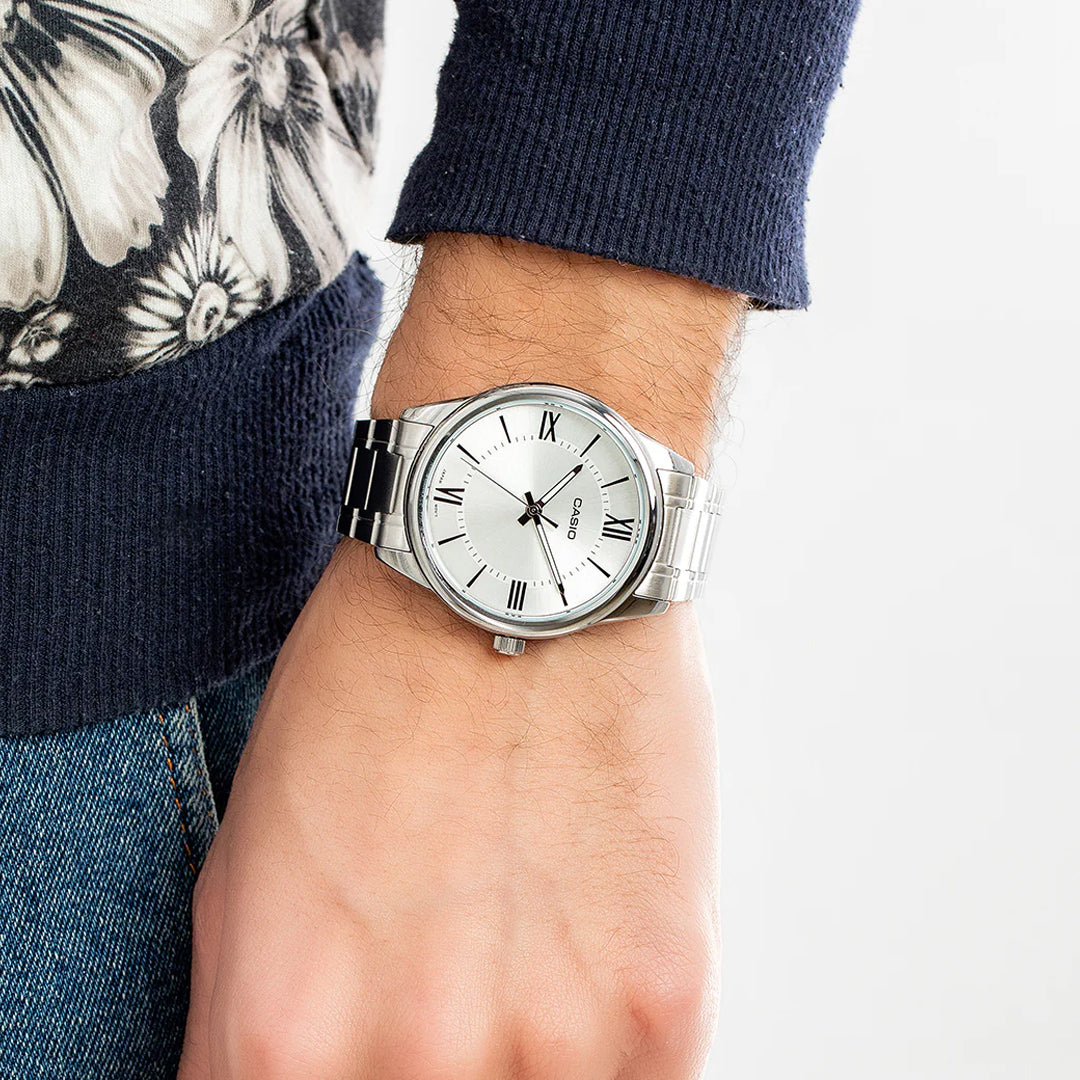 Casio Analog Silver Dial Men's Watch | MTP-V005D-7B5UDF