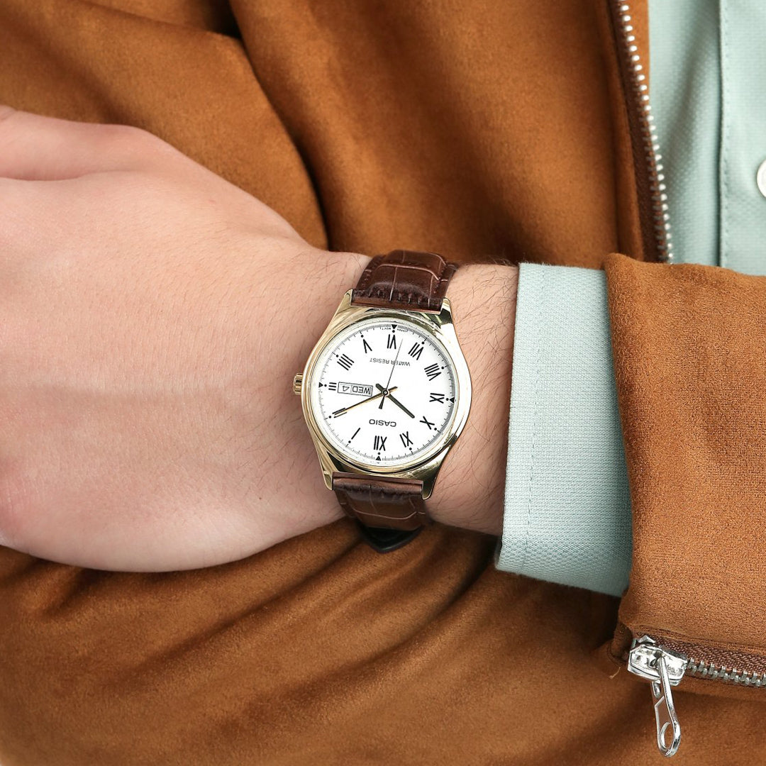 Casio Analog Day Date White Dial Men's Watch | MTP-V006GL-7BUDF