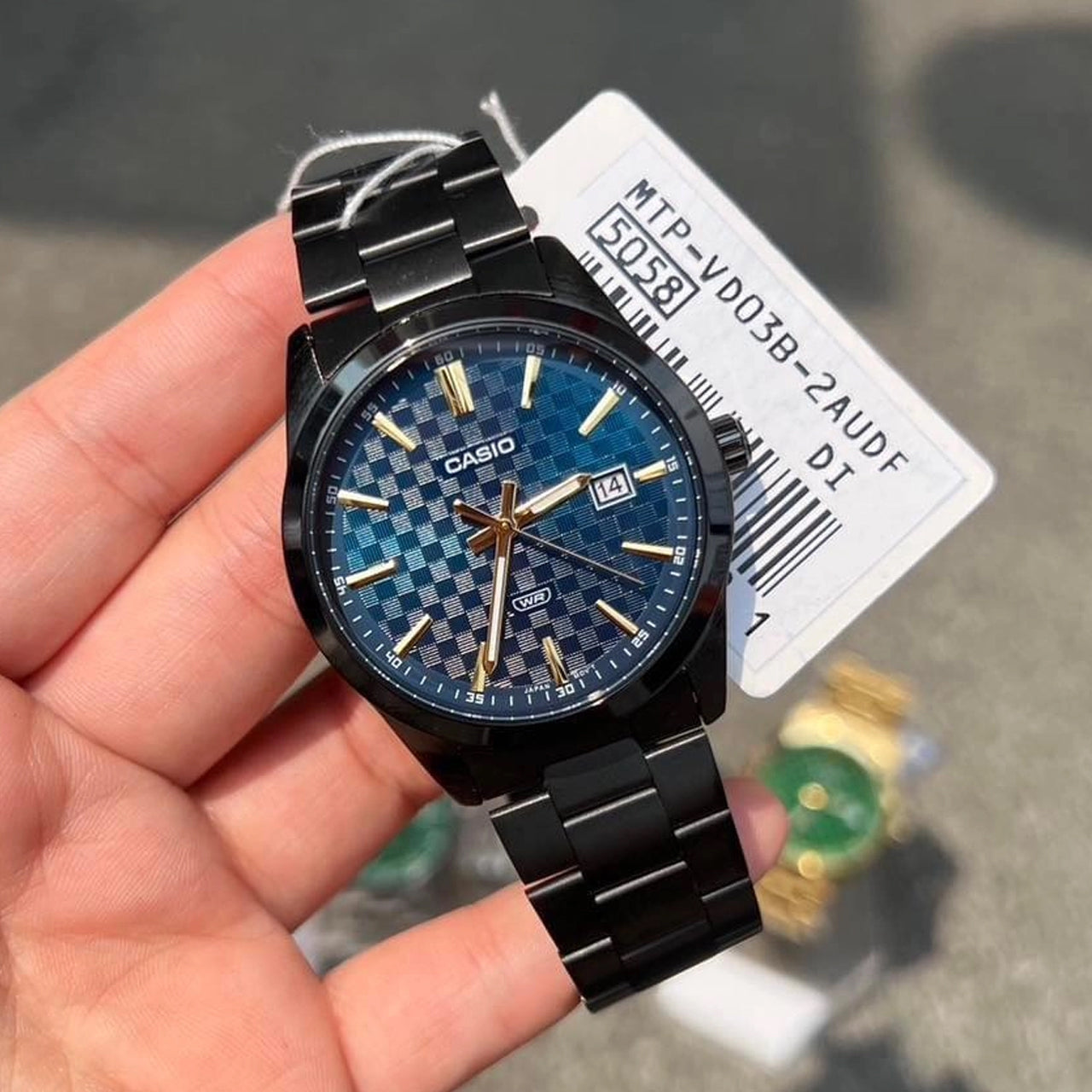 Casio Enticer Analog Blue Chess Dial Men's Watch | MTP-VD03B-2AUDF