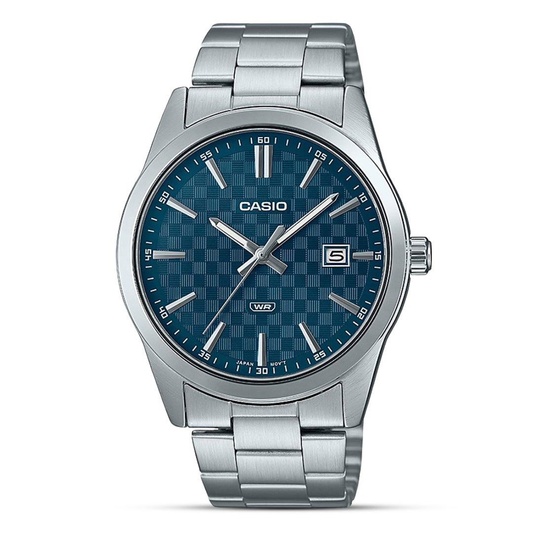 Casio Men Enticer Analog Light Blue Chess Dial Watch| MTP-VD03D-2A2UDF