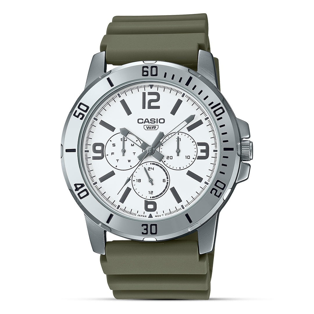 Casio Sporty Multifunction White Dial Men's Watch | MTP-VD300-3BUDF