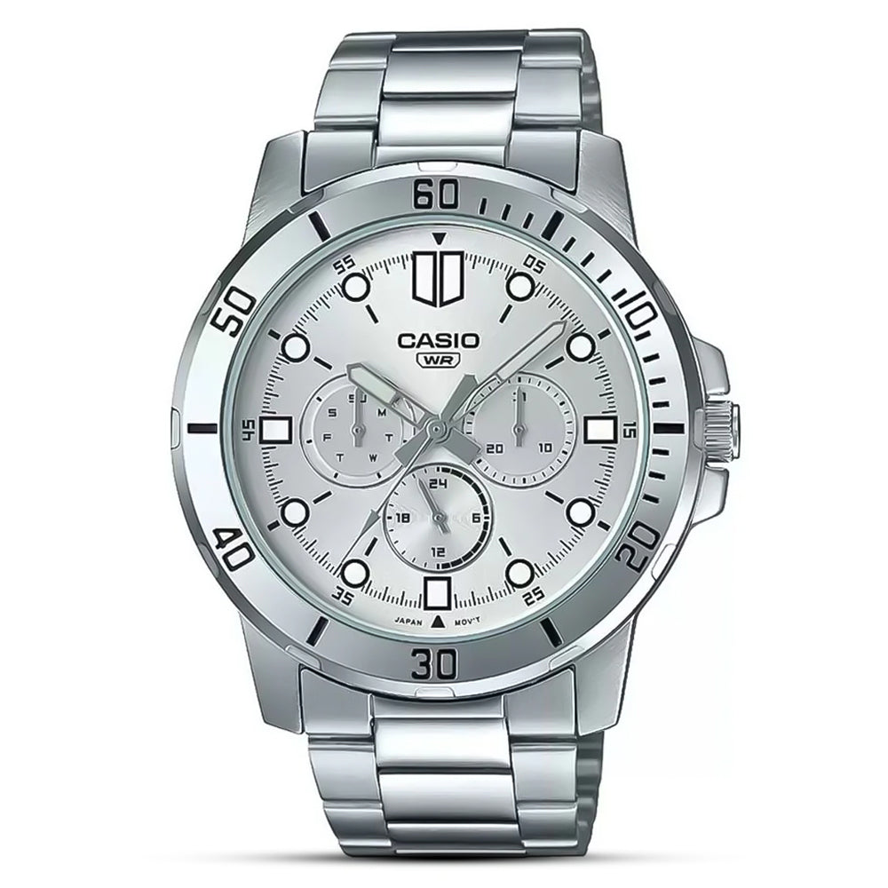 Casio Enticer Multifunction Silver Dial Men's Watch | MTP-VD300D-7EUDF
