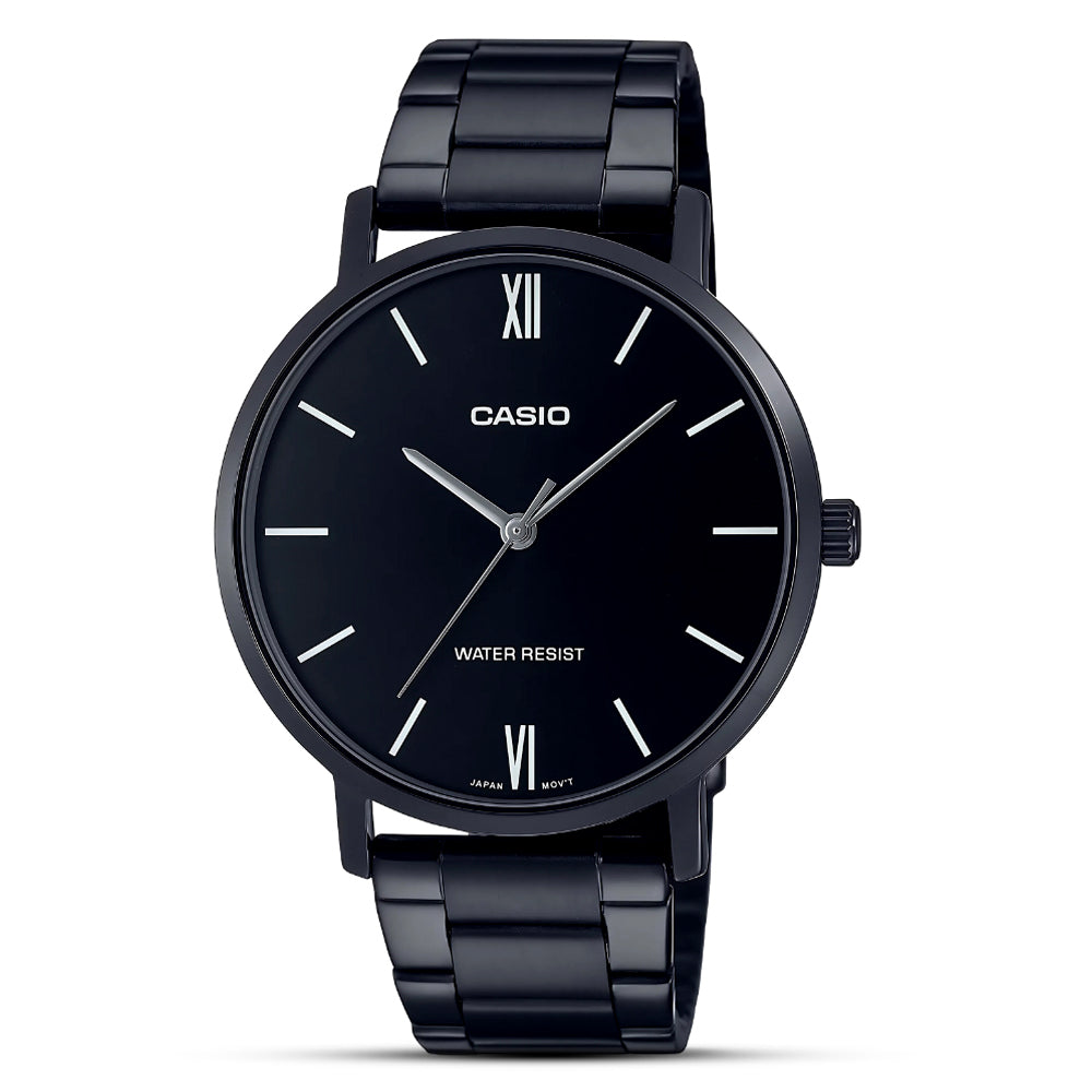 CASIO Quartz Black Dial Men's Watch | MTP-VT01B-1BUDF