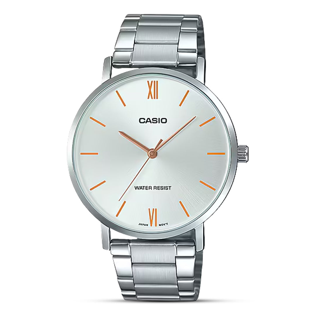 Casio Minimalistic White Dial Men's Watch | MTP-VT01D-7BUDF