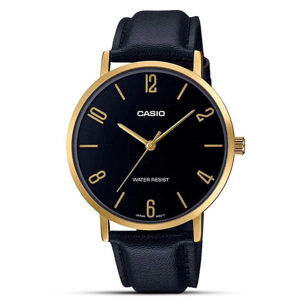 Casio "Minimalistic" Black Dial Mens Watch MTP-VT01GL-1B2UDF