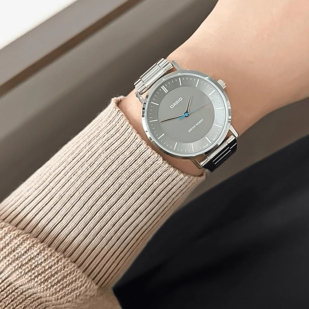 Casio Enticer Grey Dial Unisex Watch | MTP-VT04D-8EDF