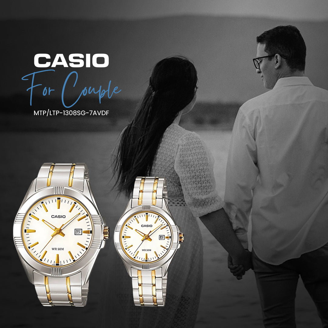Casio Enticer Two-tone Casual Couple Watch | MTP/LTP-1308SG-7AVDF