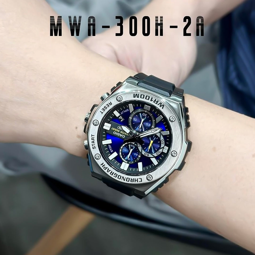Casio Sporty Chronograph Blue Dial Men's Watch | MWA-300H-2AVDF