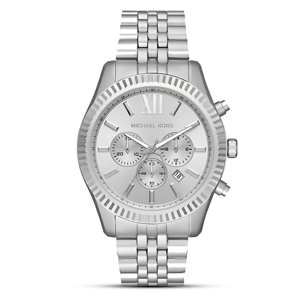 Michael Kors Lexington Chronograph Silver Dial Men's Watch | MK8789