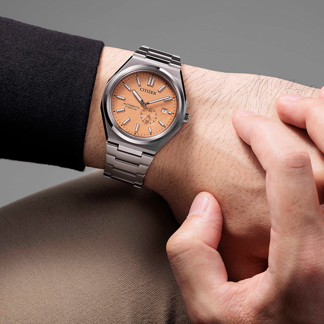 Citizen Zenshin Super Titanium Salmon Orange Men's Watch| NJ0180-80Z