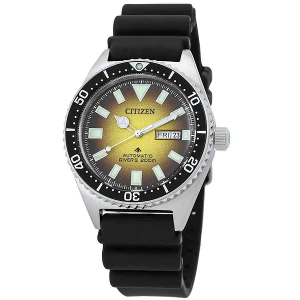 Citizen Promaster Diver Automatic Yellow Dial Men's Watch NY0120-01X