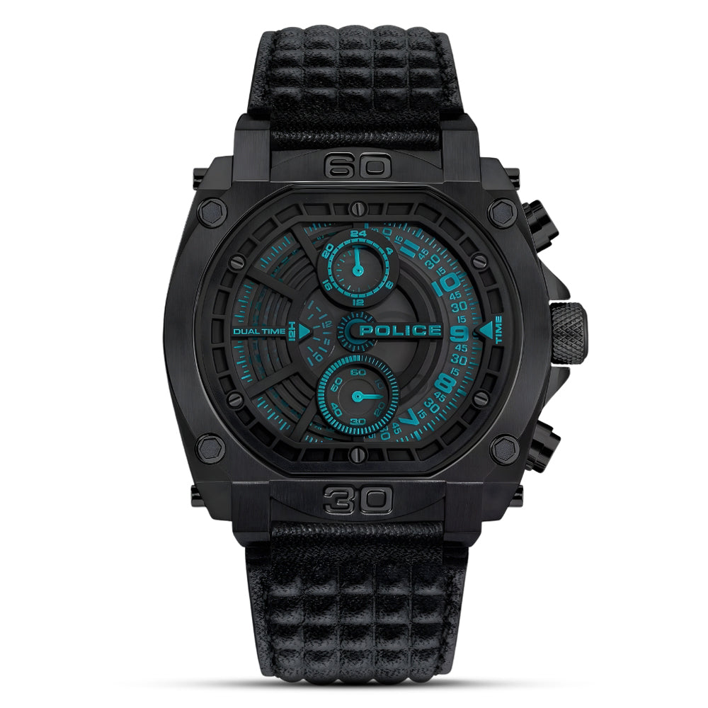 Police Norwood Analog Black Leather Men's Watch PEWGF0040001