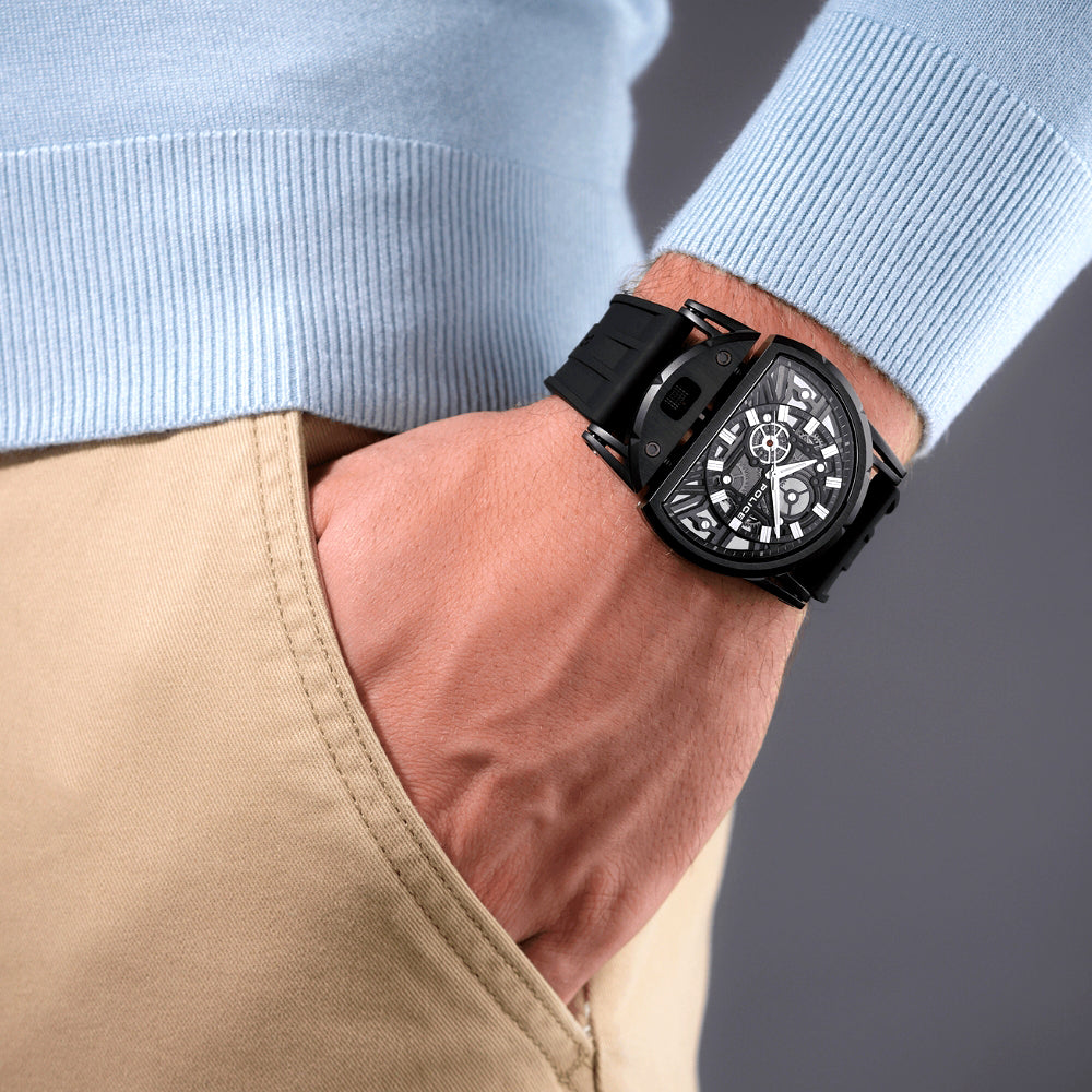 Police Daintreee 2.0 BlacK Skeleton Dial Men's Watch PEWGM0081507